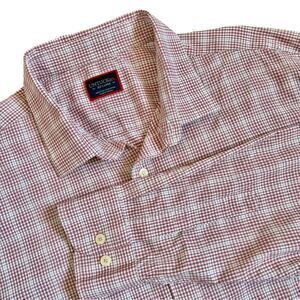 UNTUCKit Red White Check Performance Button-Up Shirt Men’s XXL Business Casual